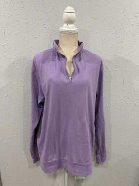 Peter Millar Men’s Lavender Heather Quarter Zip Pullover Sweater Size Large